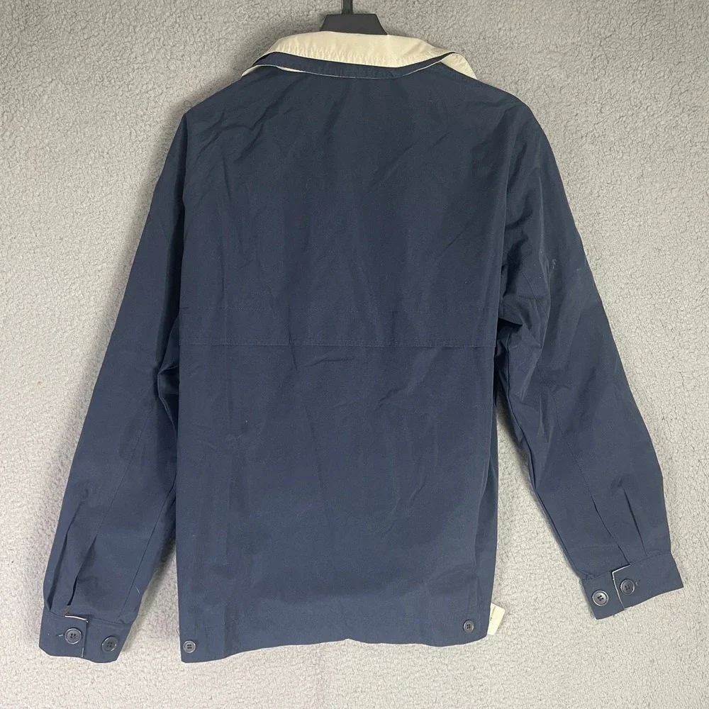 The Villages Navy Windbreaker Jacket Small Vintage Florida Golf Lined Zip